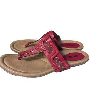 Earth Womens Mist Sandals Red Leather Size 10